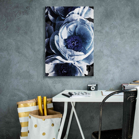 Image of 'Peony Blue Petals 1' by Ashley Aldridge Giclee Canvas Wall Art,18 x 26