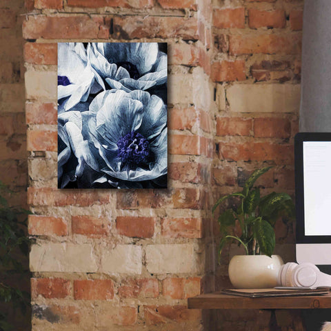 Image of 'Peony Blue Petals 2' by Ashley Aldridge Giclee Canvas Wall Art,12 x 16