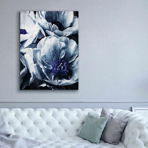 Image of 'Peony Blue Petals 2' by Ashley Aldridge Giclee Canvas Wall Art,40 x 54