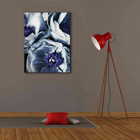 Image of 'Peony Blue Petals 3' by Ashley Aldridge Giclee Canvas Wall Art,26 x 34