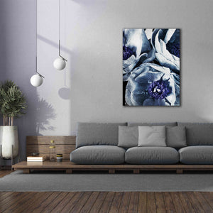 'Peony Blue Petals 3' by Ashley Aldridge Giclee Canvas Wall Art,40 x 54