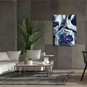 'Peony Blue Petals 3' by Ashley Aldridge Giclee Canvas Wall Art,40 x 54