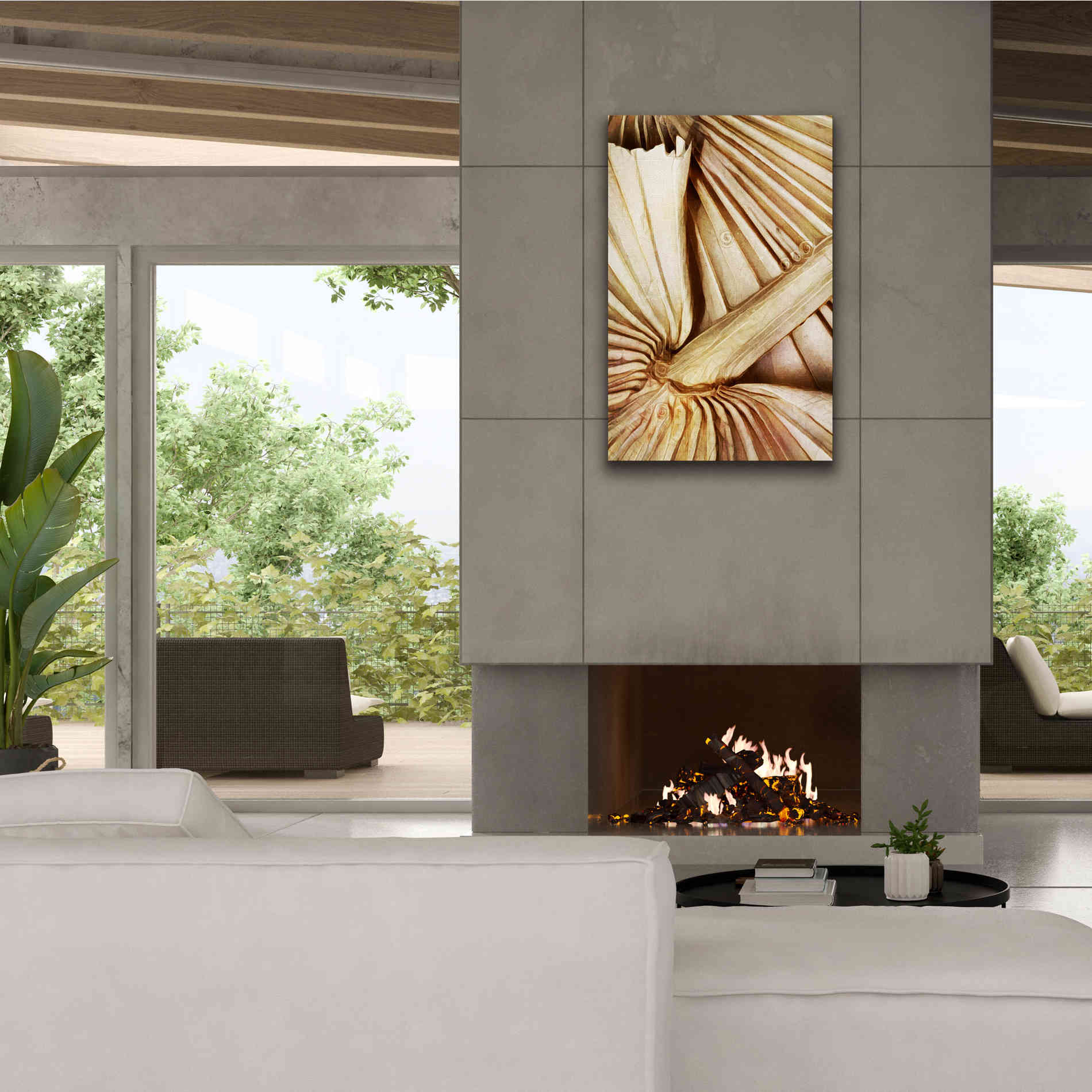 'Natural Dried Palms 2' by Ashley Aldridge Giclee Canvas Wall Art,26 x 40