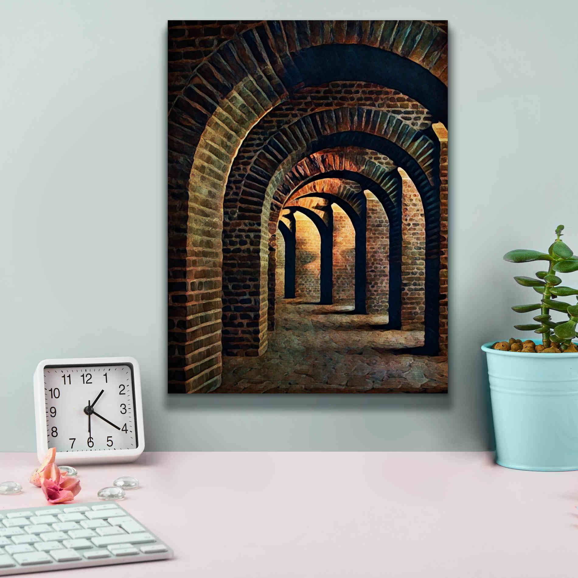 'Medieval Vaulted Cellar 1' by Ashley Aldridge Giclee Canvas Wall Art,12 x 16