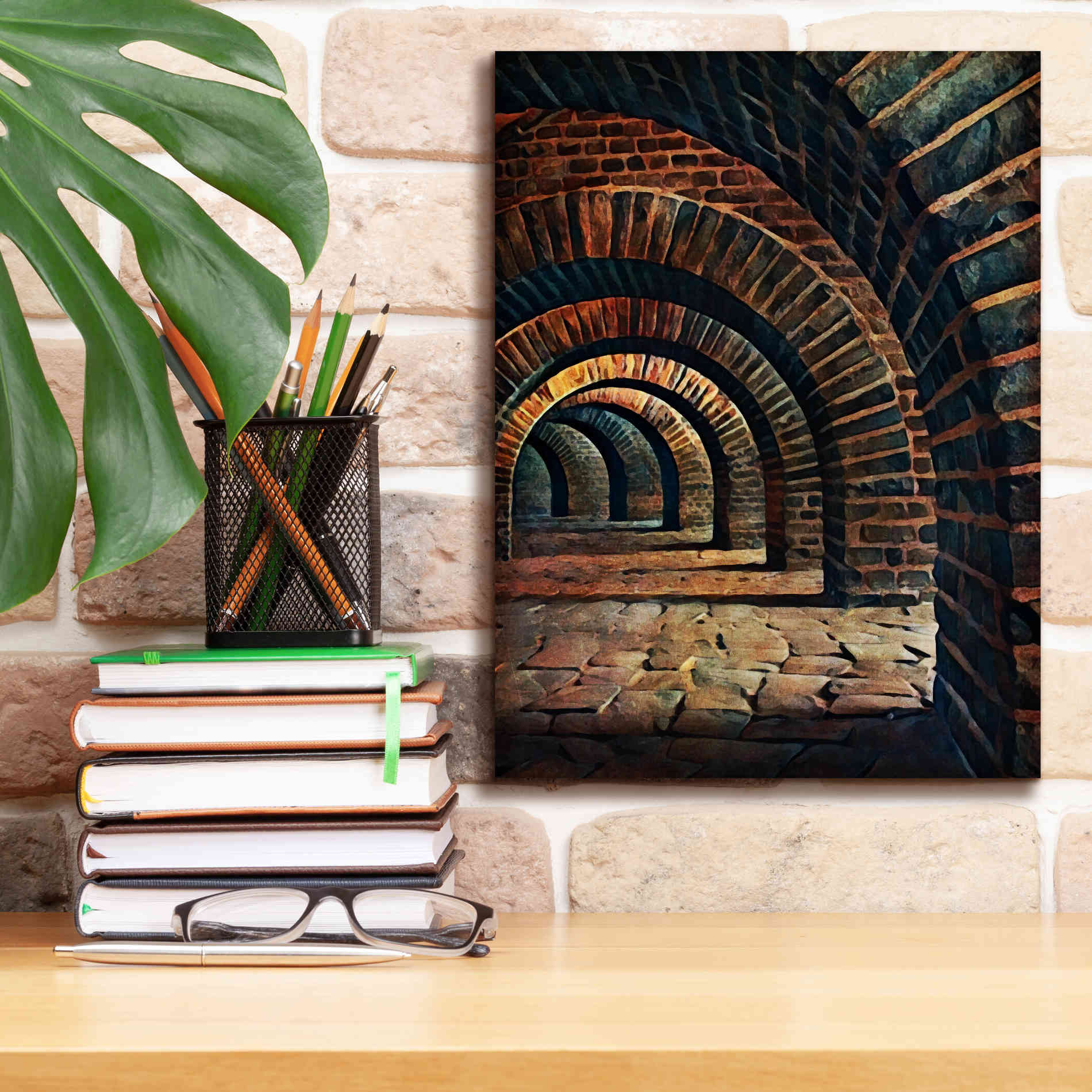 'Medieval Vaulted Cellar 2' by Ashley Aldridge Giclee Canvas Wall Art,12 x 16