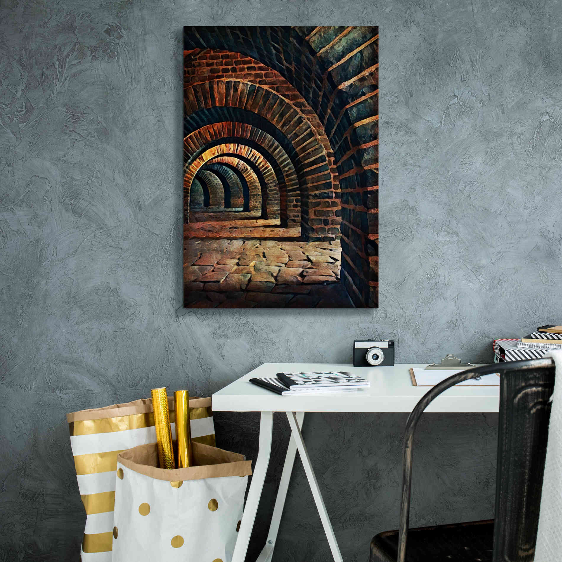 'Medieval Vaulted Cellar 2' by Ashley Aldridge Giclee Canvas Wall Art,18 x 26