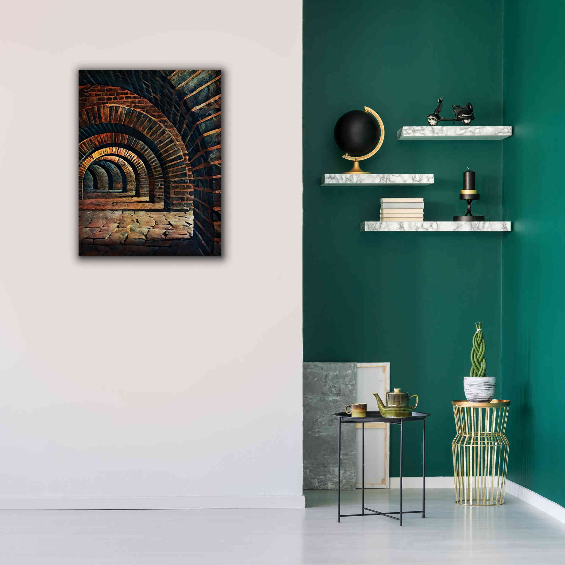 'Medieval Vaulted Cellar 2' by Ashley Aldridge Giclee Canvas Wall Art,26 x 34