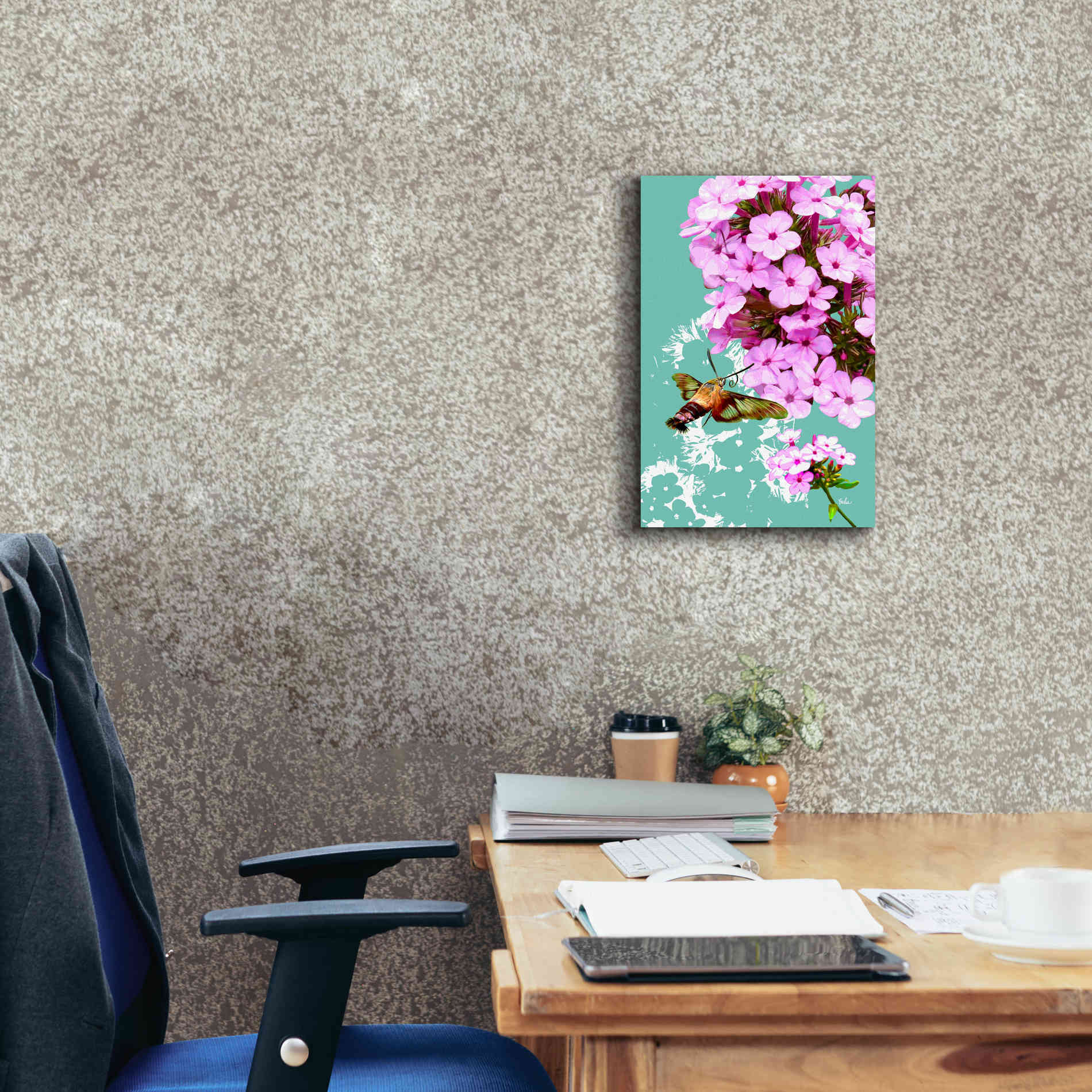 'Clearwing On Flox' by Evelia Designs Giclee Canvas Wall Art,12 x 18