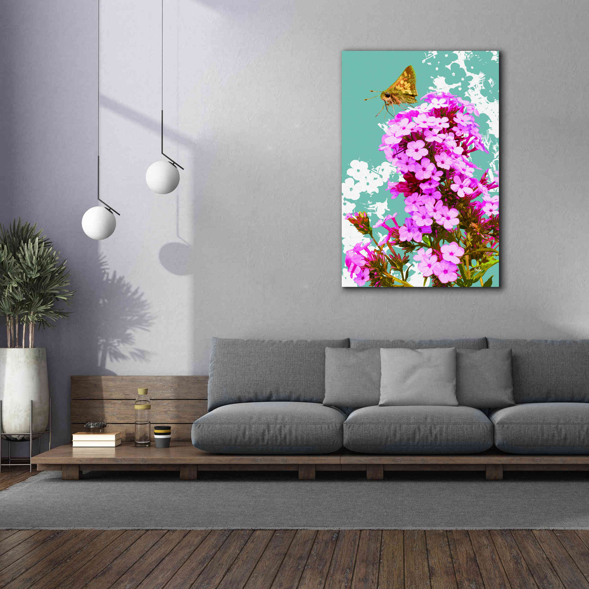 'Skipper On Flox' by Evelia Designs Giclee Canvas Wall Art,40 x 60