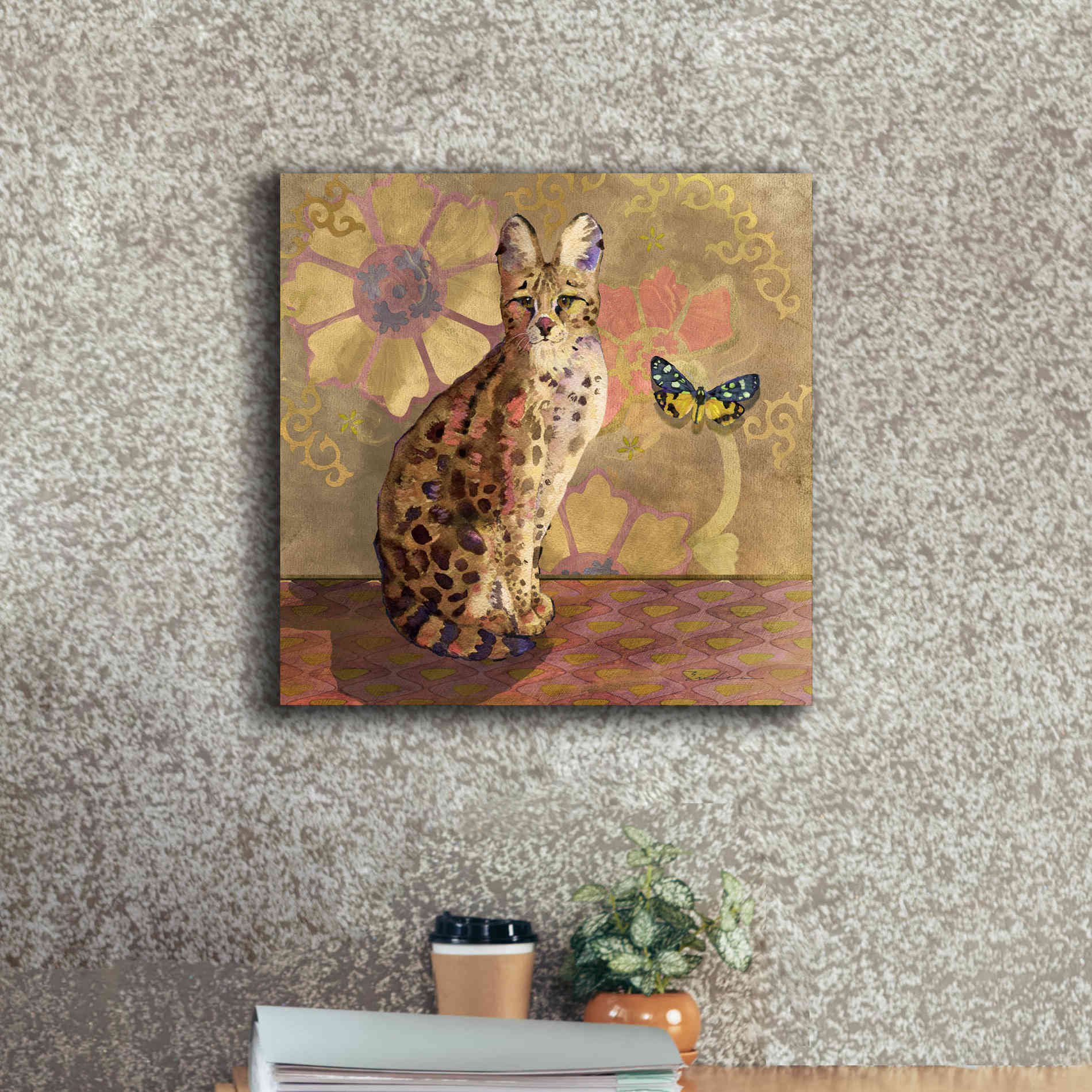 'Duchess Bellflower The Cat' by Evelia Designs Giclee Canvas Wall Art,18 x 18