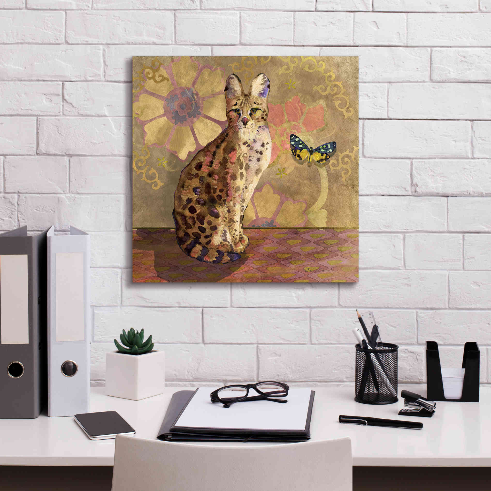 'Duchess Bellflower The Cat' by Evelia Designs Giclee Canvas Wall Art,18 x 18