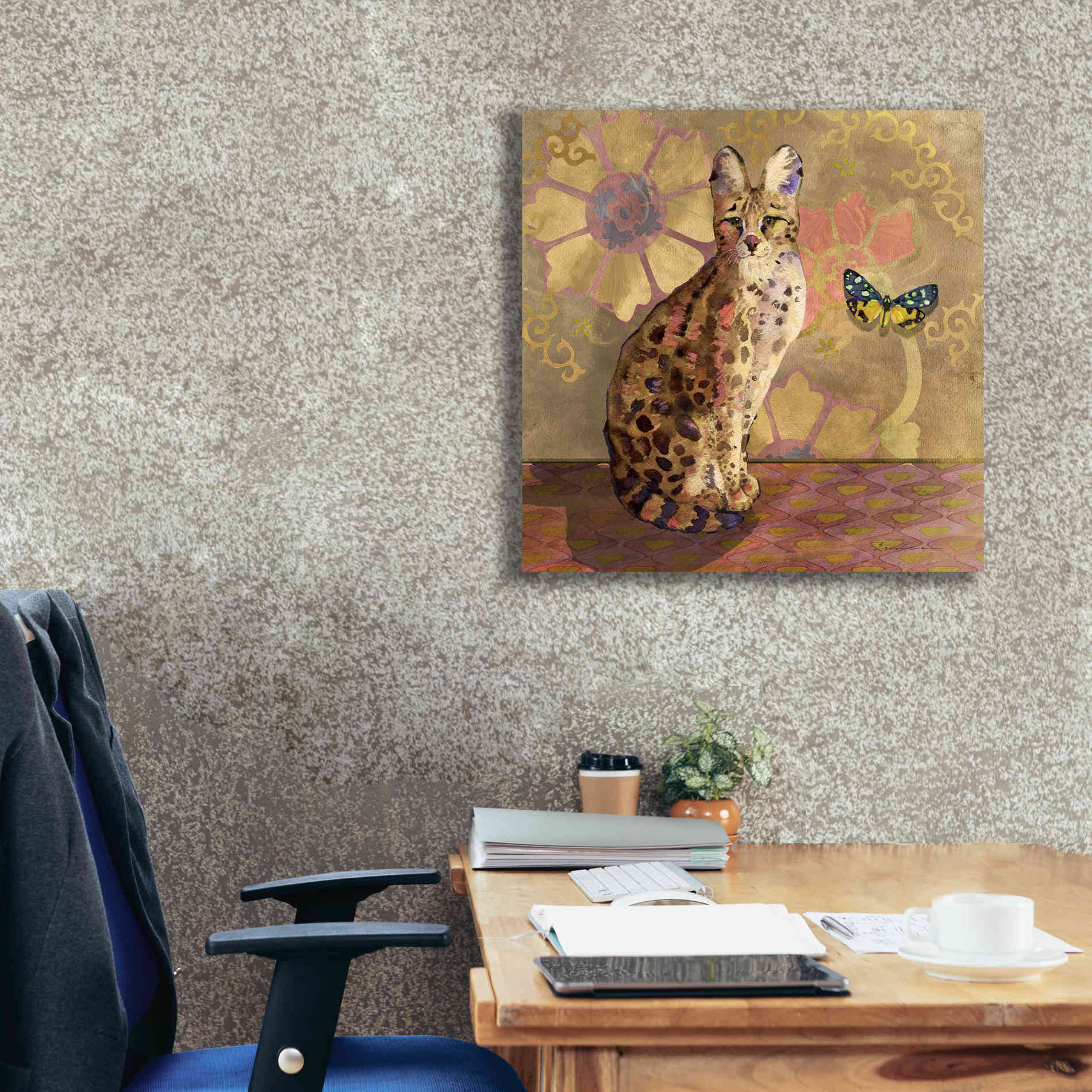 'Duchess Bellflower The Cat' by Evelia Designs Giclee Canvas Wall Art,26 x 26