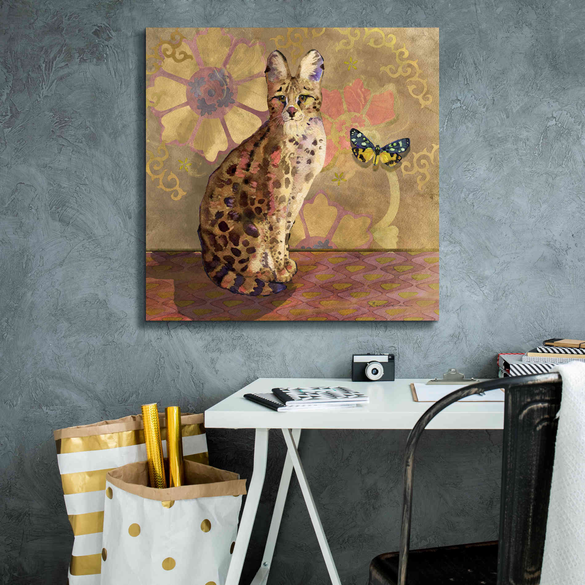 'Duchess Bellflower The Cat' by Evelia Designs Giclee Canvas Wall Art,26 x 26