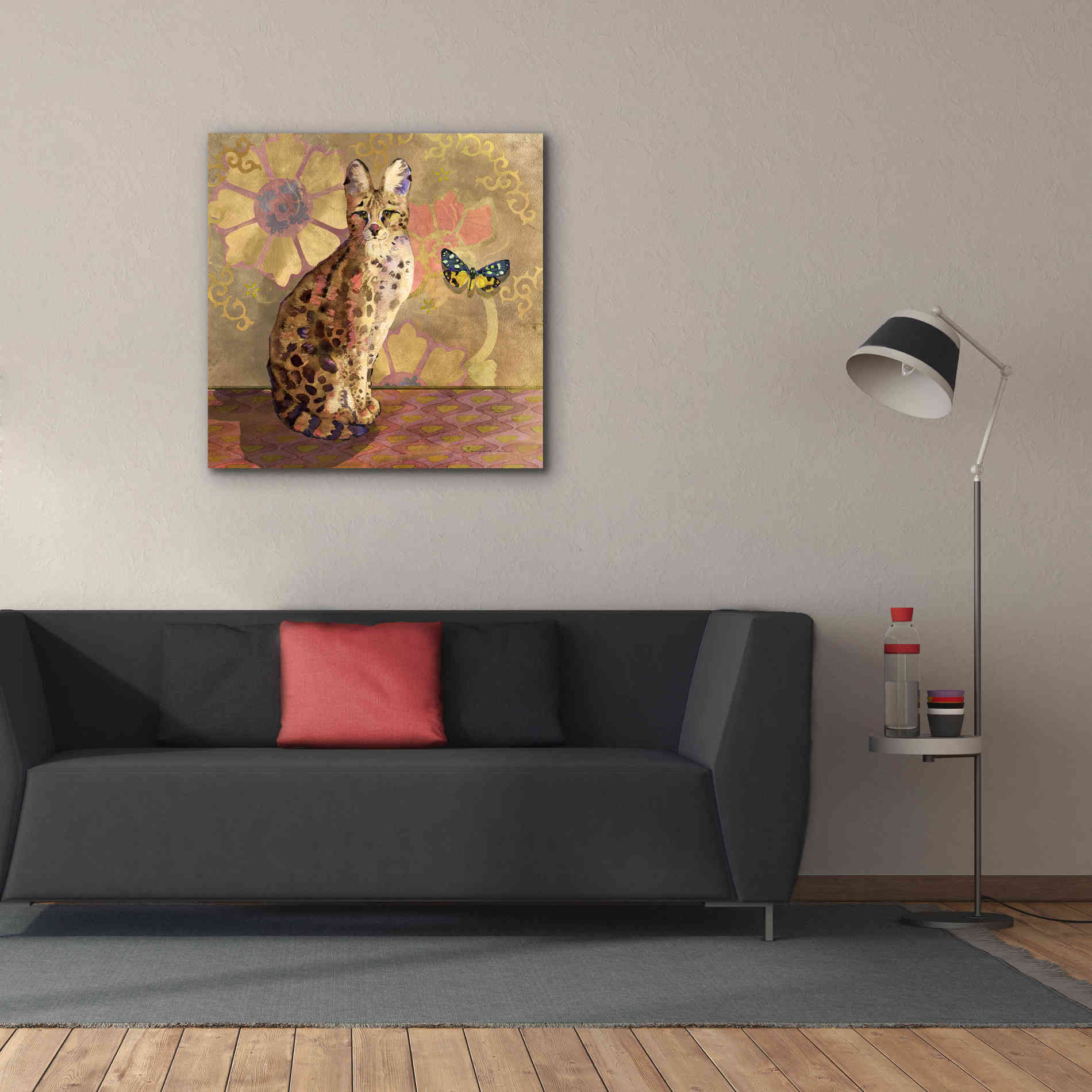 'Duchess Bellflower The Cat' by Evelia Designs Giclee Canvas Wall Art,37 x 37