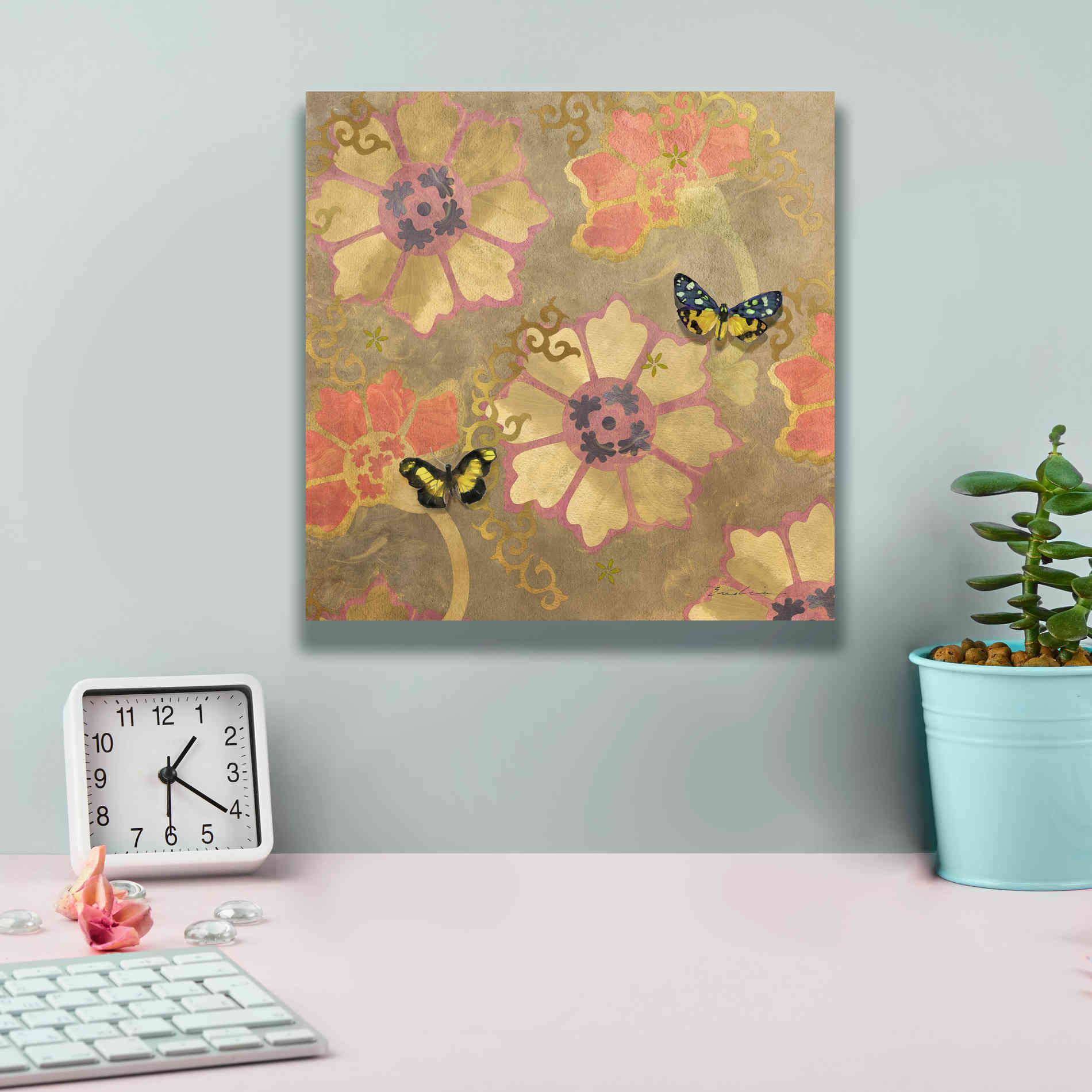 'Duchess Bellflower Paper' by Evelia Designs Giclee Canvas Wall Art,12 x 12