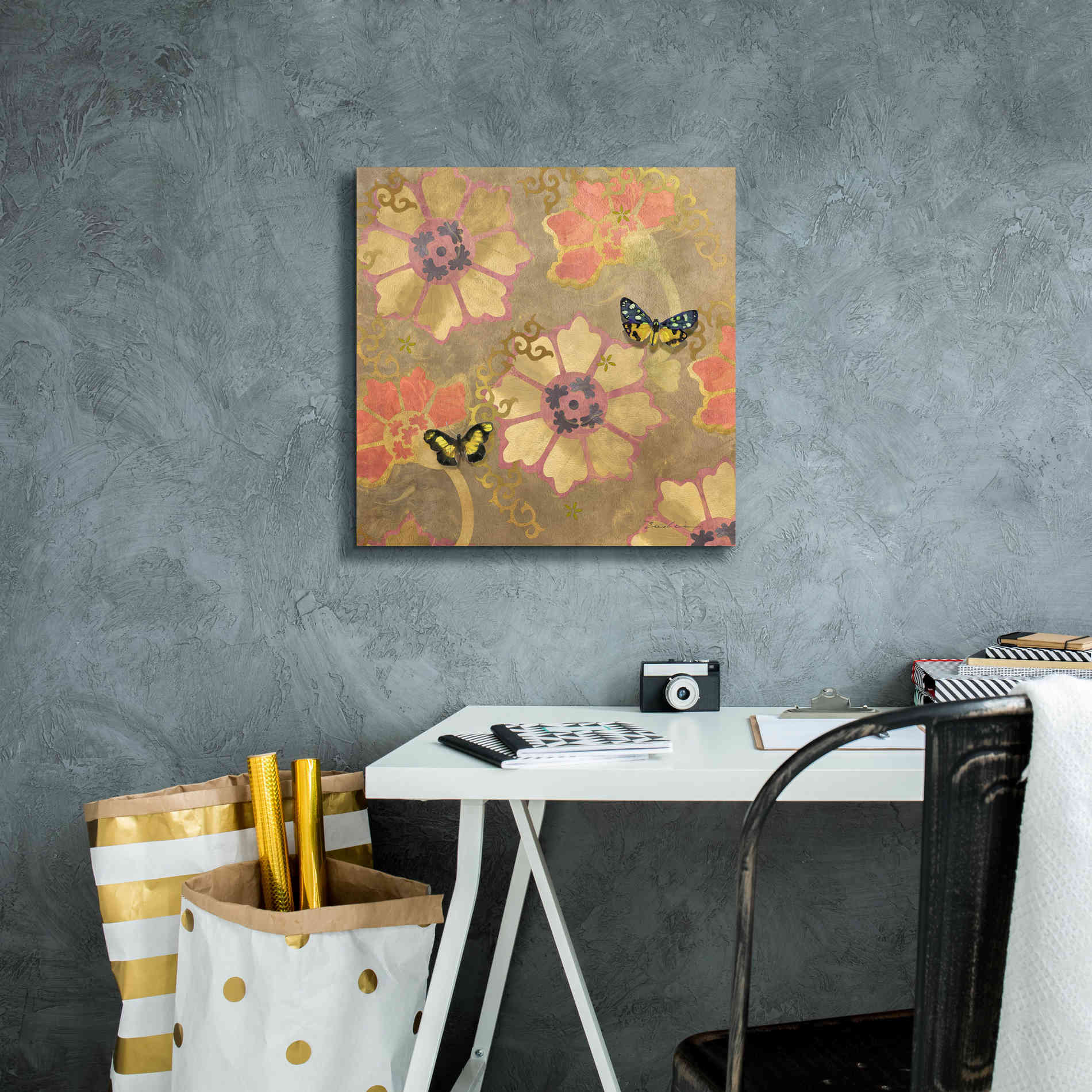 'Duchess Bellflower Paper' by Evelia Designs Giclee Canvas Wall Art,18 x 18