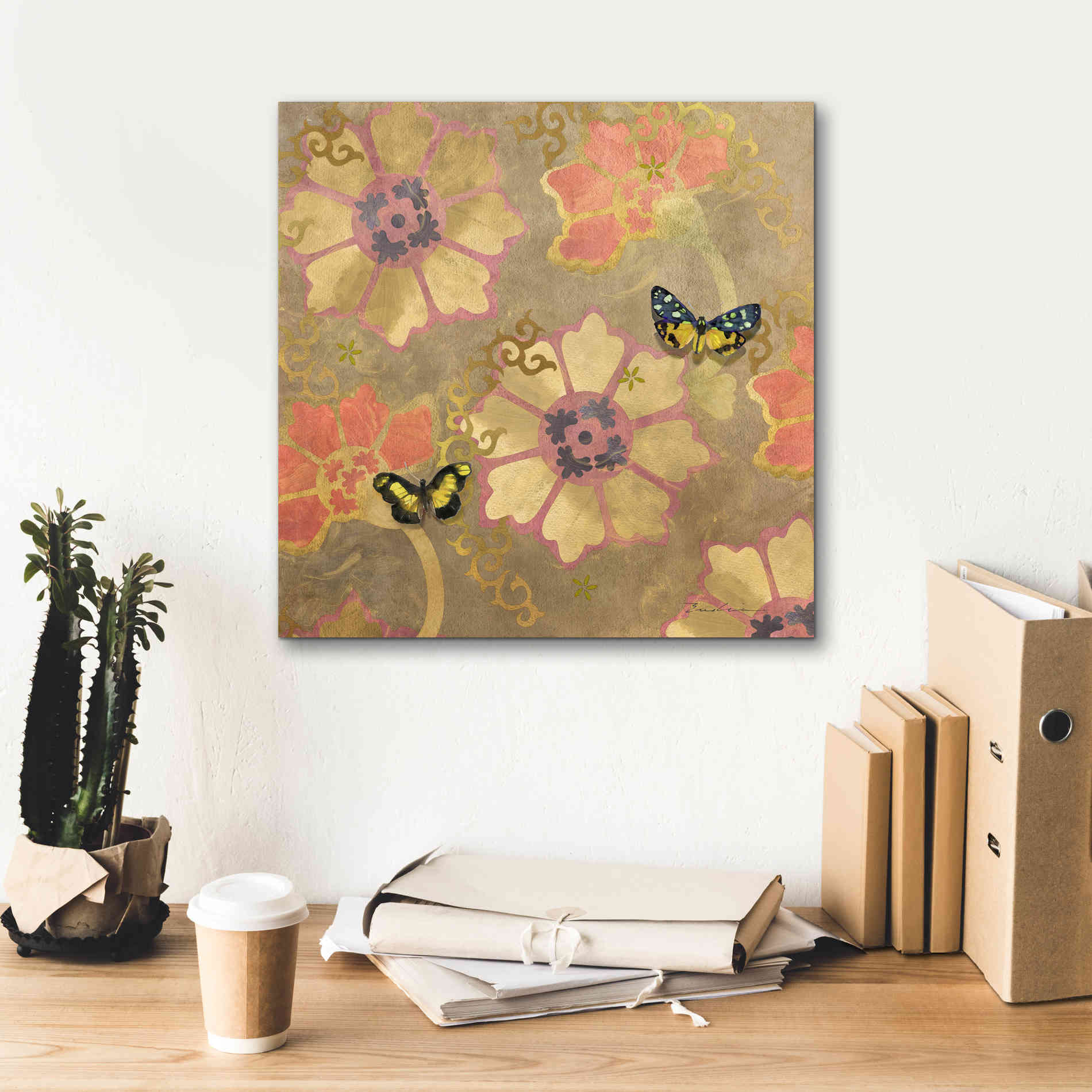 'Duchess Bellflower Paper' by Evelia Designs Giclee Canvas Wall Art,18 x 18