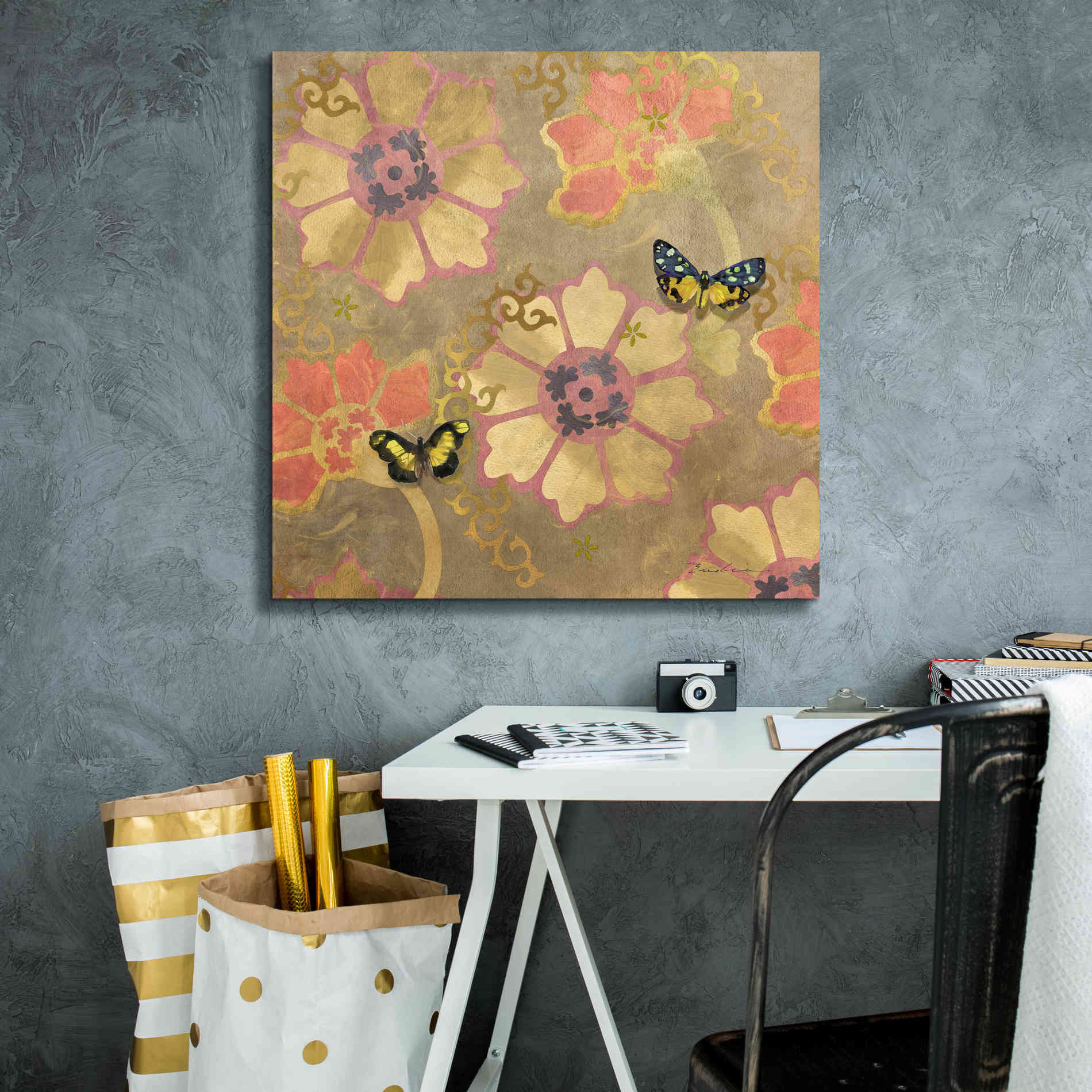 'Duchess Bellflower Paper' by Evelia Designs Giclee Canvas Wall Art,26 x 26