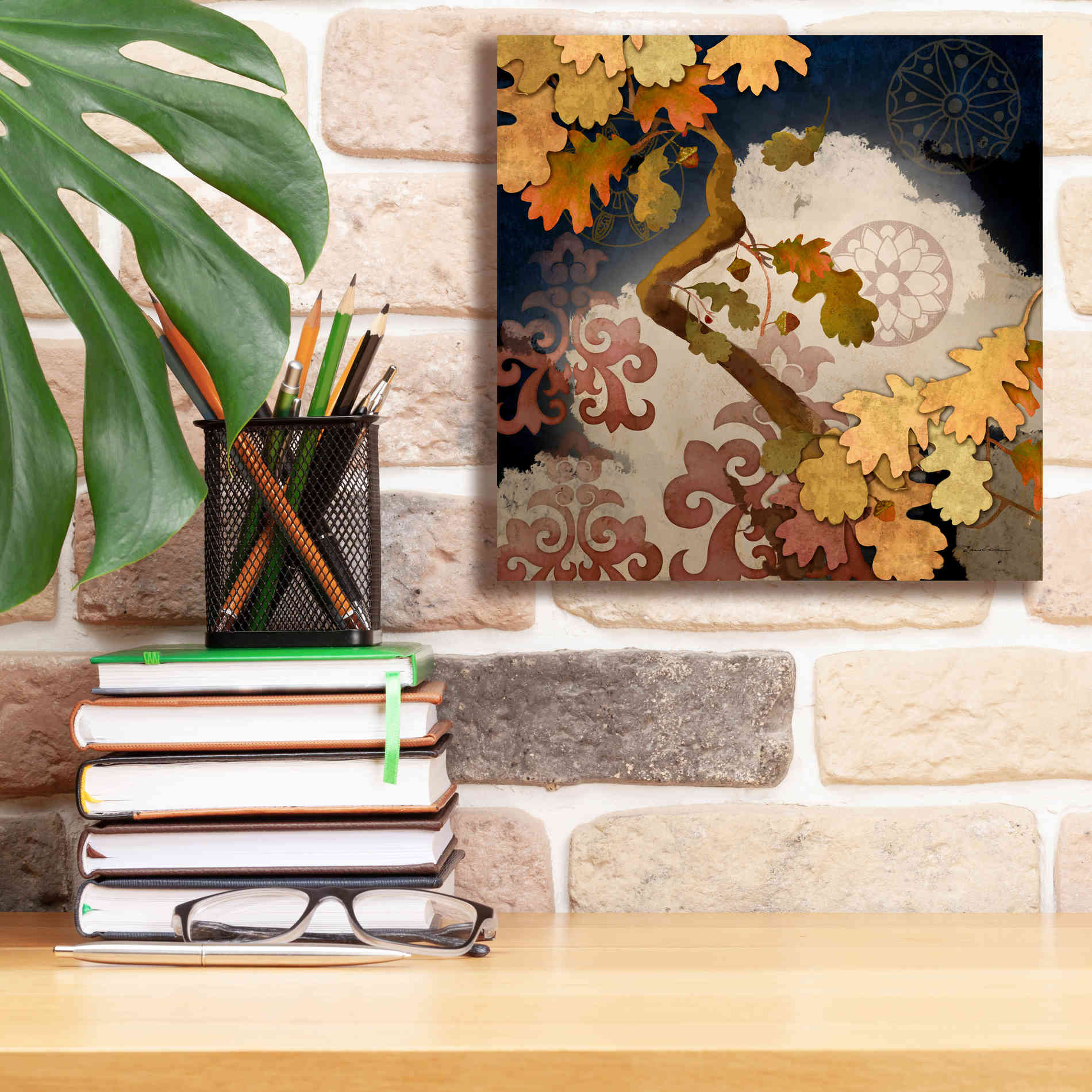 'Clouding Autumn Night' by Evelia Designs Giclee Canvas Wall Art,12 x 12