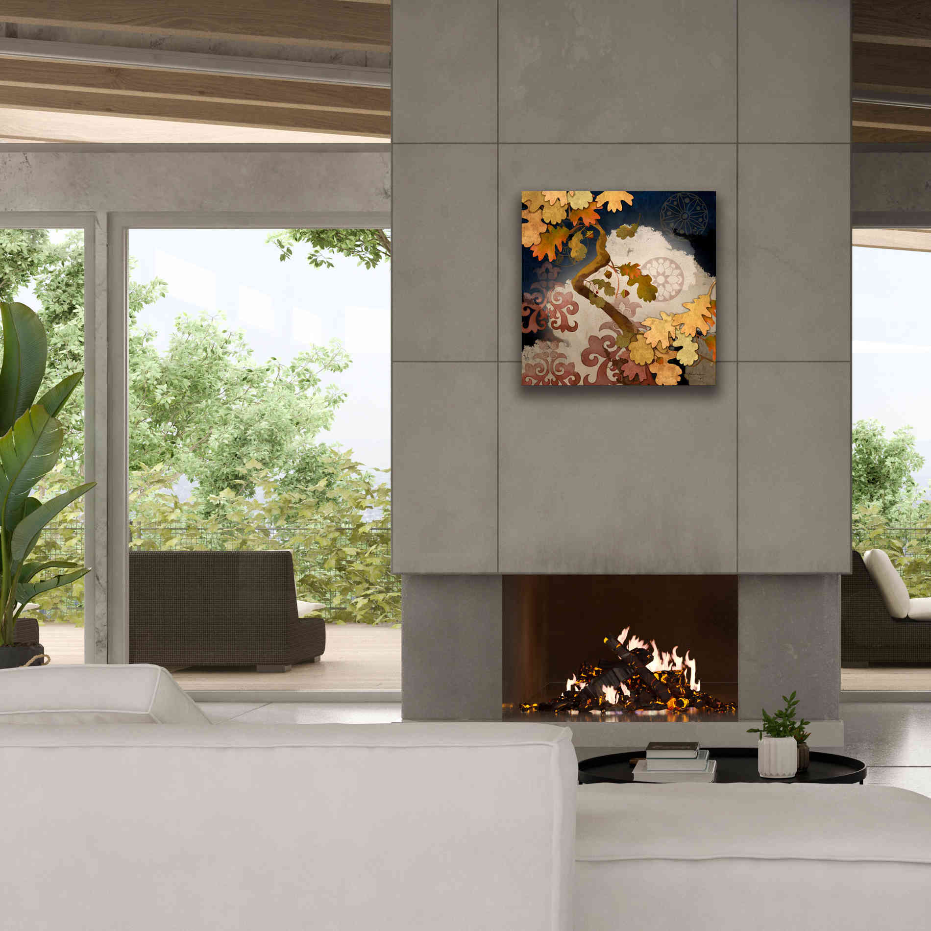 'Clouding Autumn Night' by Evelia Designs Giclee Canvas Wall Art,26 x 26