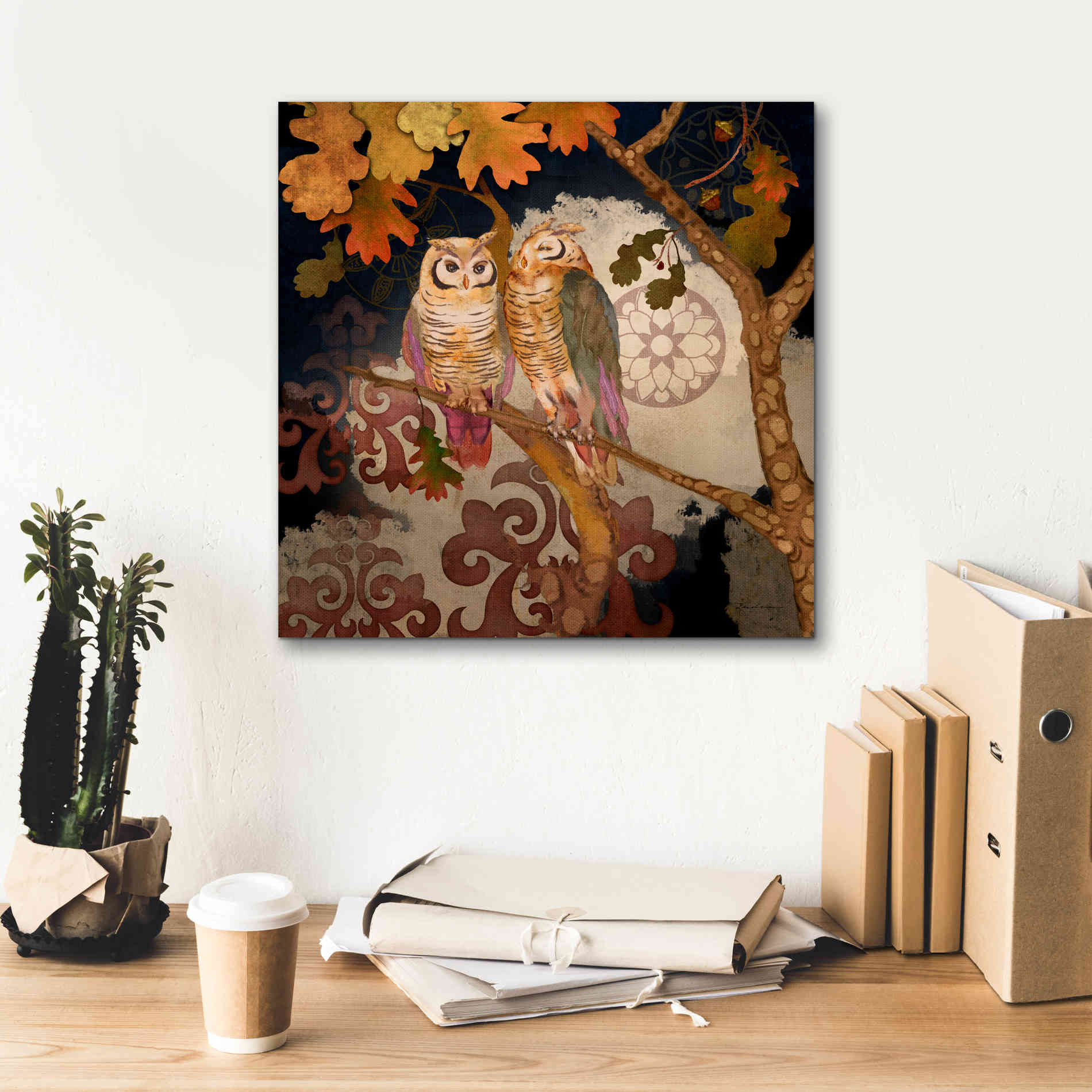 'Singing Owl' by Evelia Designs Giclee Canvas Wall Art,18 x 18