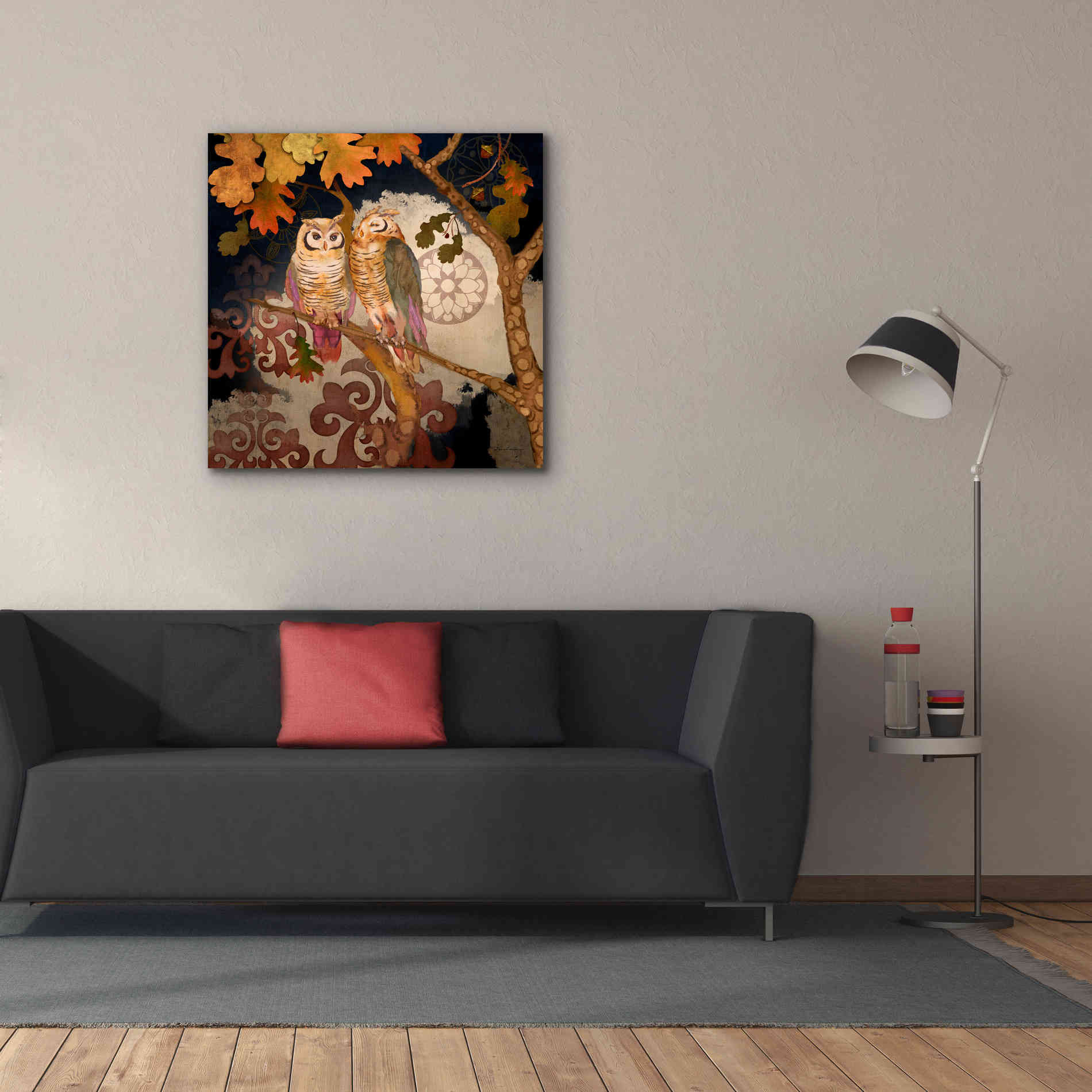 'Singing Owl' by Evelia Designs Giclee Canvas Wall Art,37 x 37