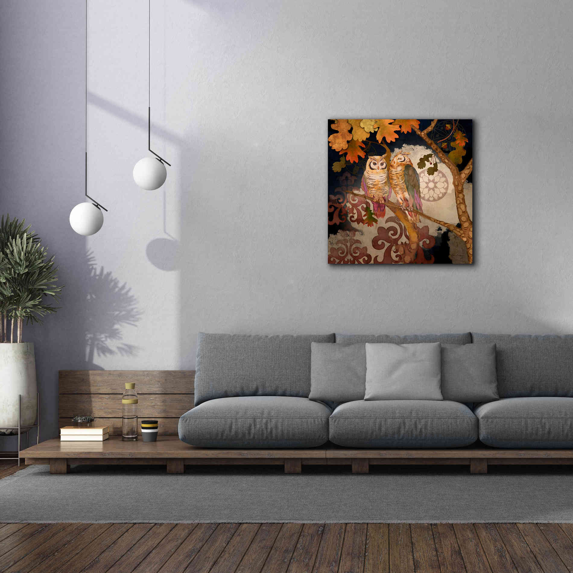 'Singing Owl' by Evelia Designs Giclee Canvas Wall Art,37 x 37