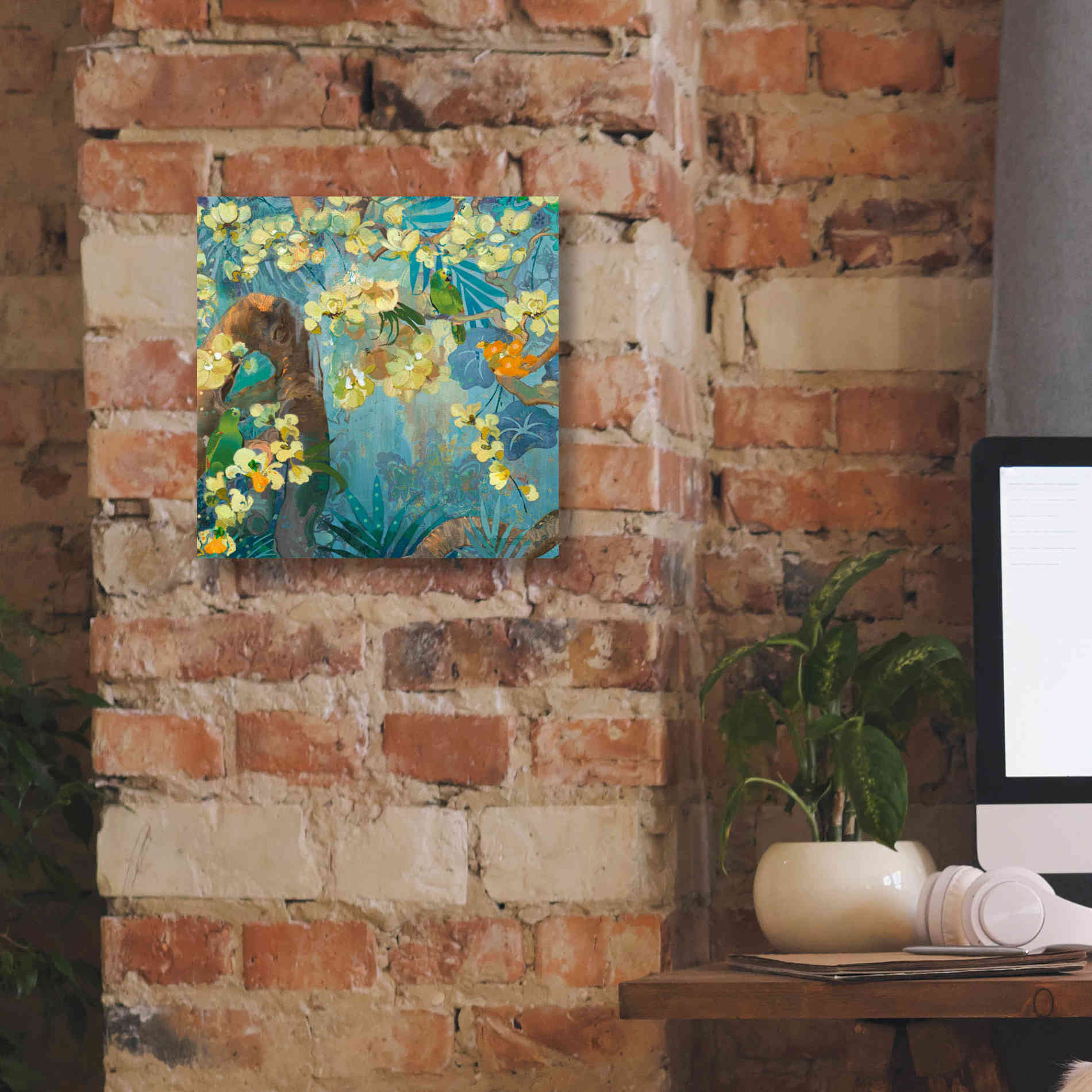'Jaguar Jungle' by Evelia Designs Giclee Canvas Wall Art,12 x 12