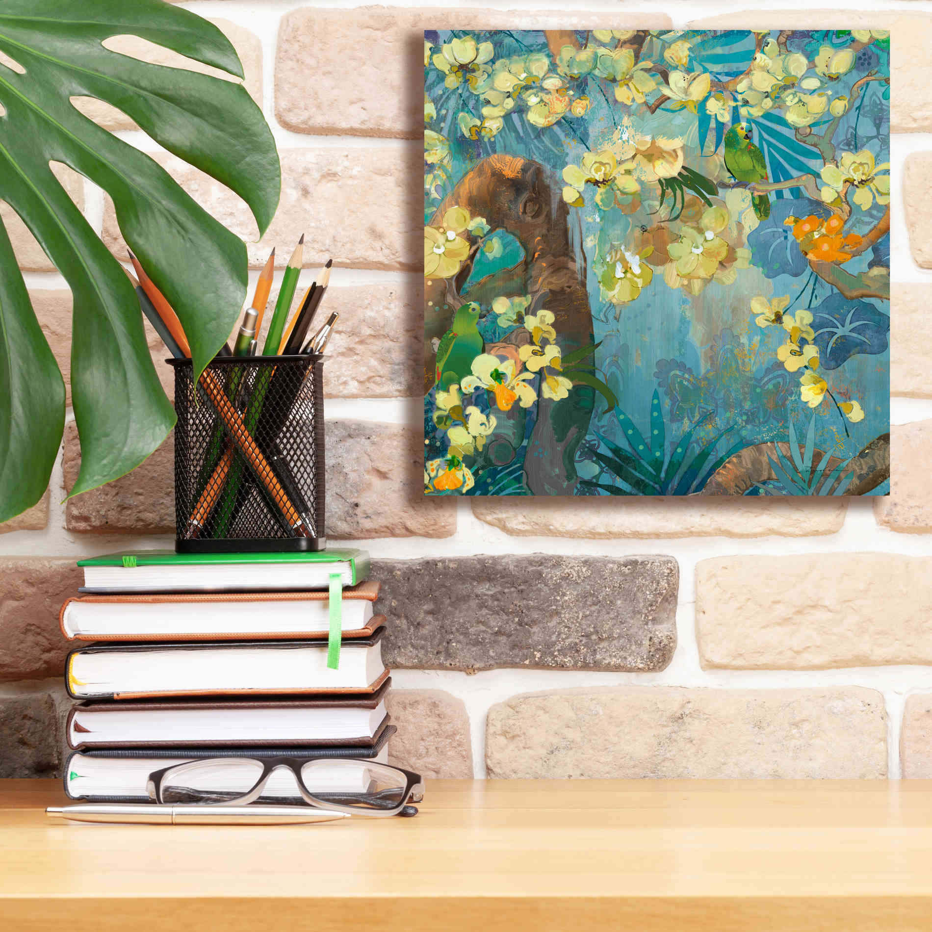 'Jaguar Jungle' by Evelia Designs Giclee Canvas Wall Art,12 x 12