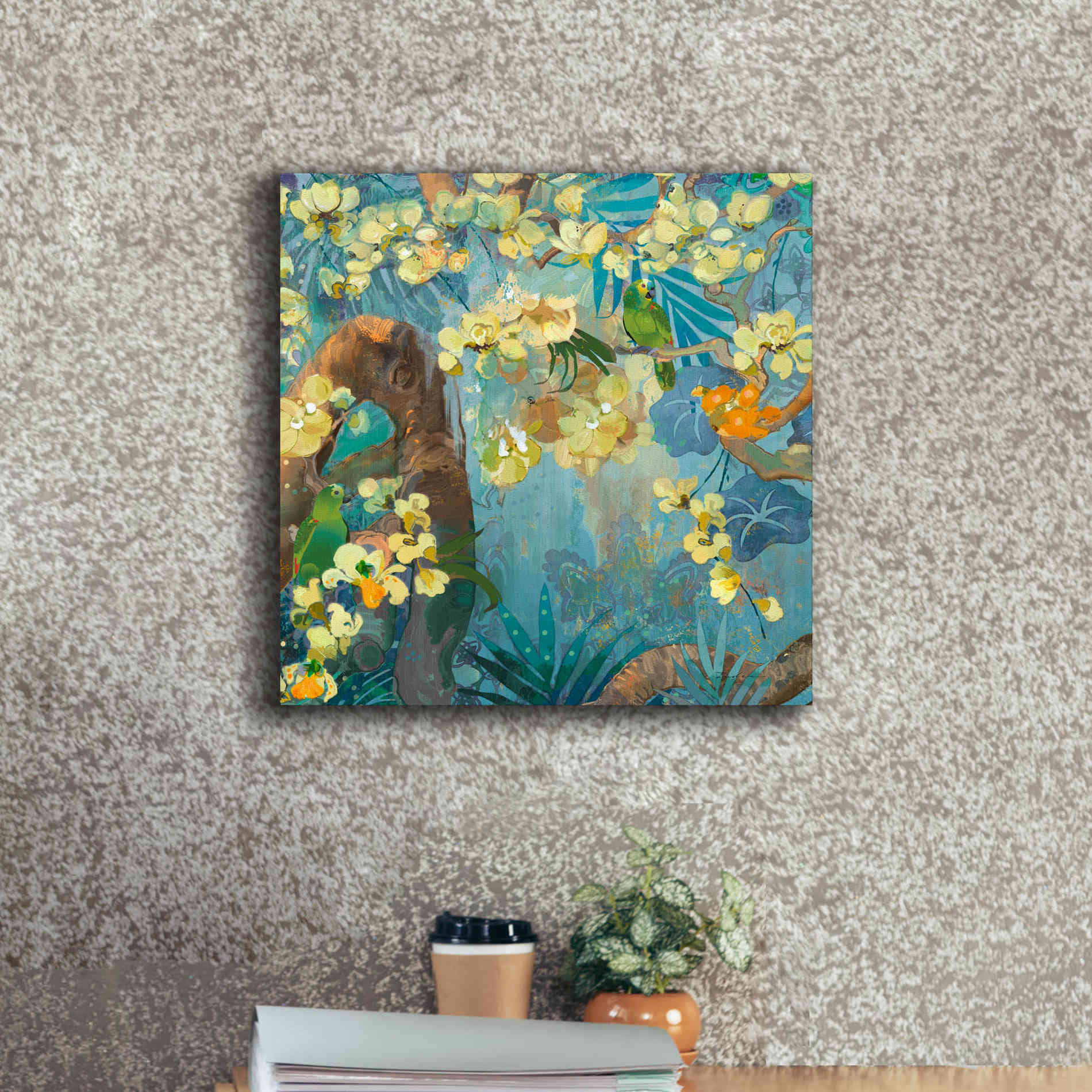 'Jaguar Jungle' by Evelia Designs Giclee Canvas Wall Art,18 x 18