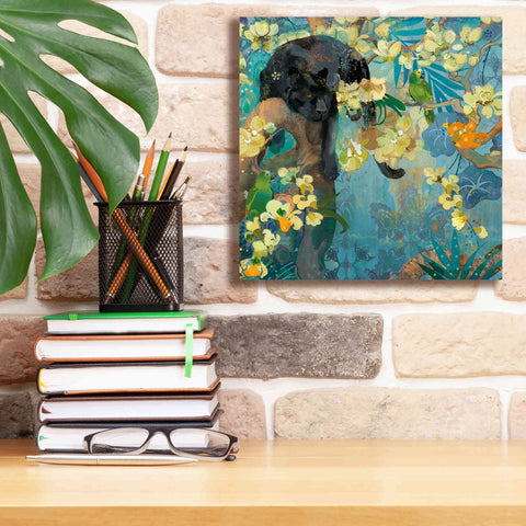Image of 'Black Jaguar' by Evelia Designs Giclee Canvas Wall Art,12 x 12