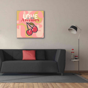 'Love Is The Answer Cherries' by Evelia Designs Giclee Canvas Wall Art,37 x 37