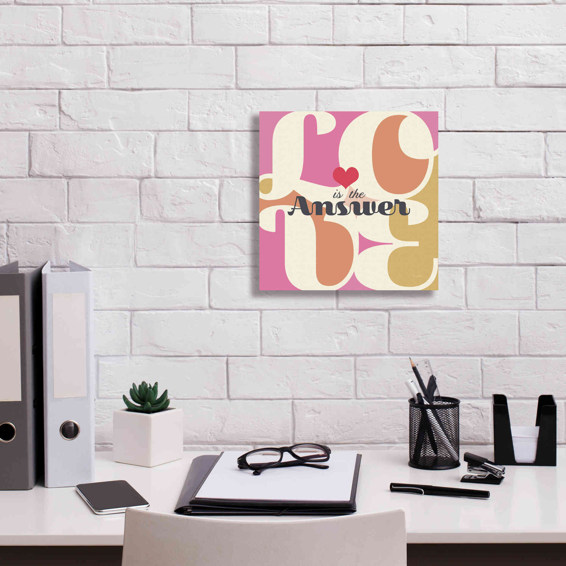 'Love Is The Answer' by Evelia Designs Giclee Canvas Wall Art,12 x 12