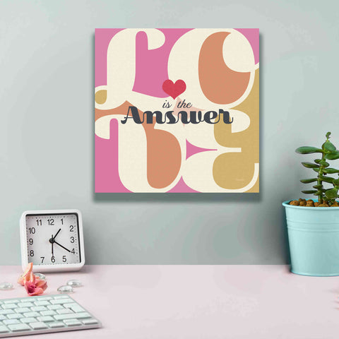 Image of 'Love Is The Answer' by Evelia Designs Giclee Canvas Wall Art,12 x 12