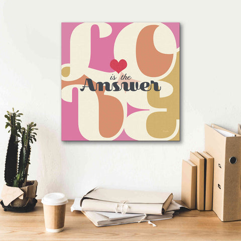 Image of 'Love Is The Answer' by Evelia Designs Giclee Canvas Wall Art,18 x 18