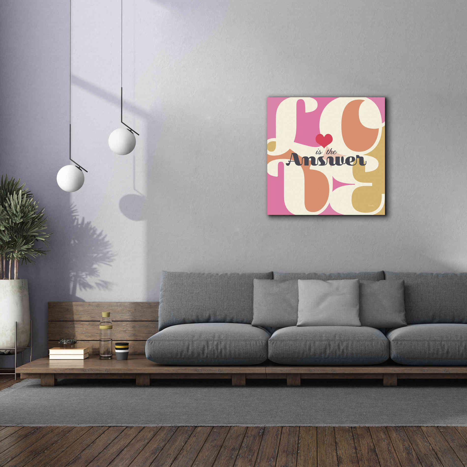 'Love Is The Answer' by Evelia Designs Giclee Canvas Wall Art,37 x 37