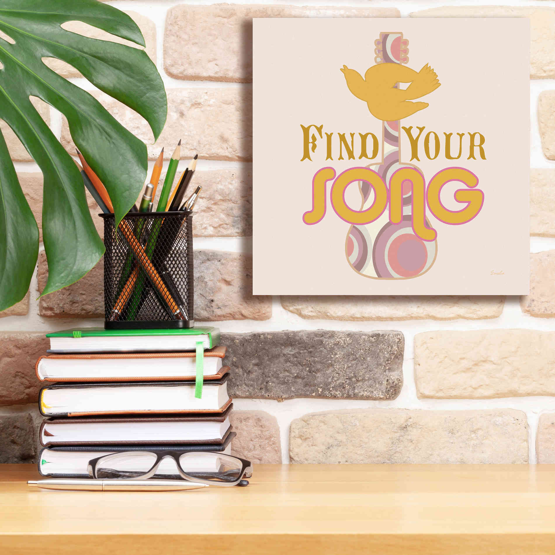 'Find Your Song' by Evelia Designs Giclee Canvas Wall Art,12 x 12