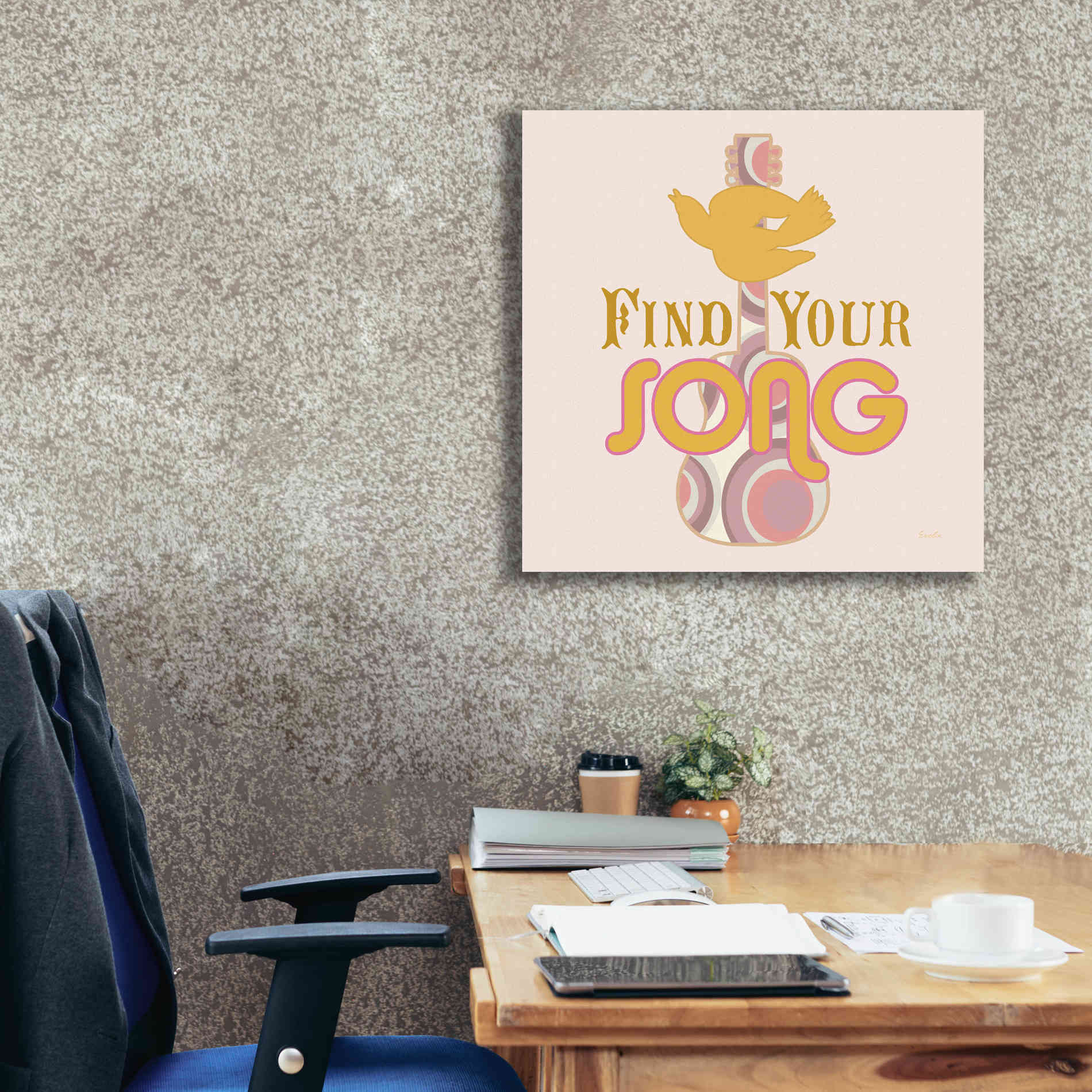 'Find Your Song' by Evelia Designs Giclee Canvas Wall Art,26 x 26