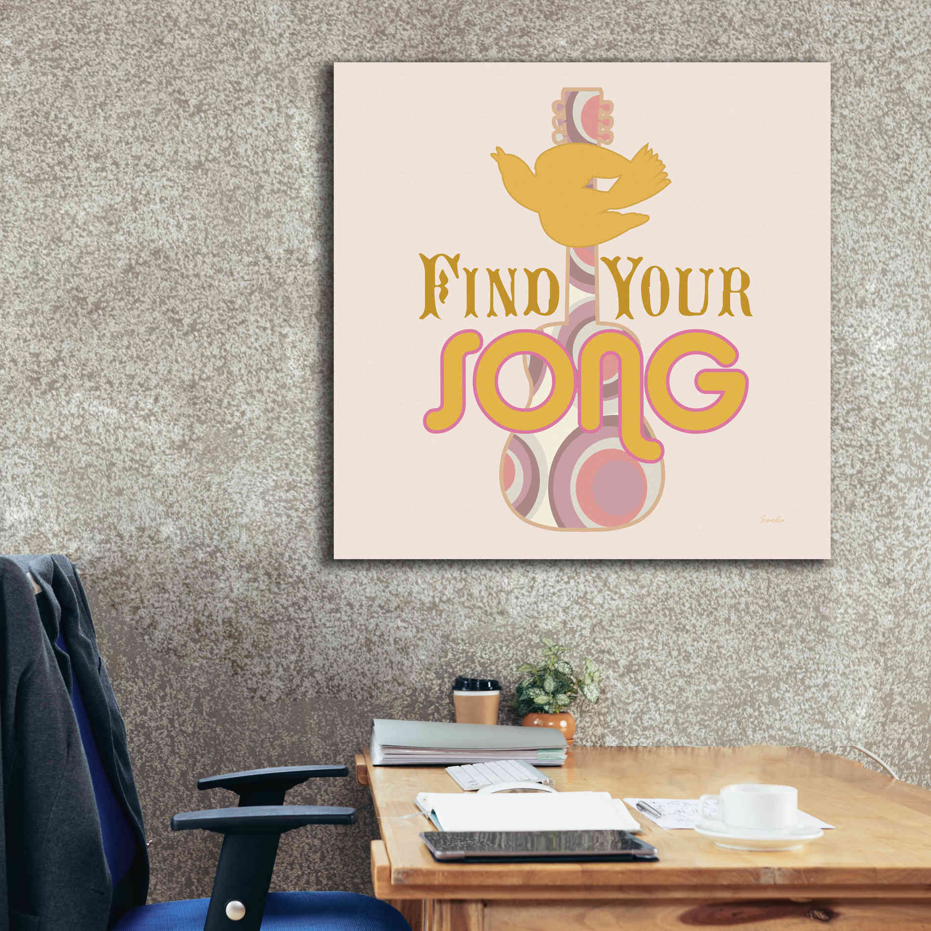 'Find Your Song' by Evelia Designs Giclee Canvas Wall Art,37 x 37