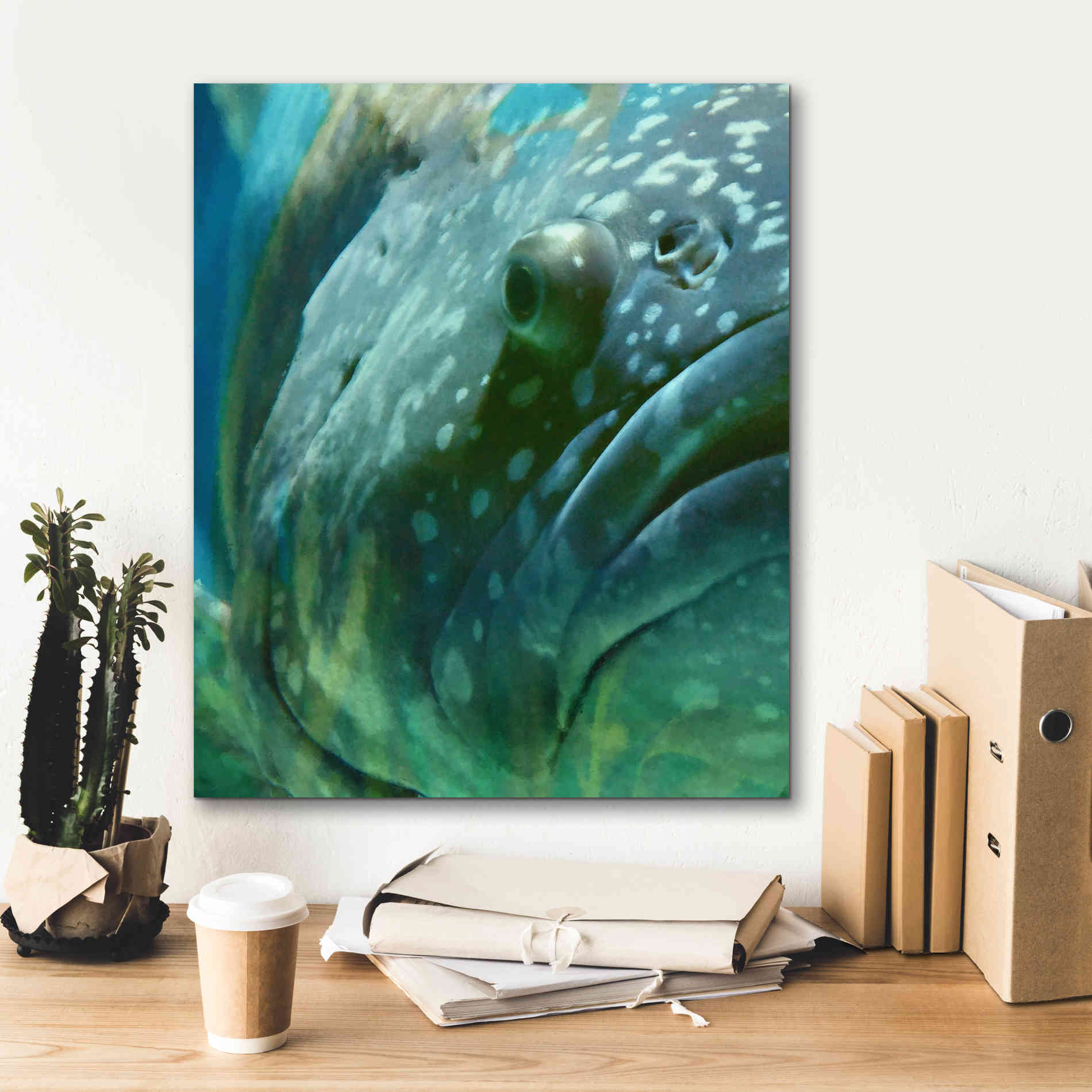 'Turquoise Splash One' by Steve Hunziker Giclee Canvas Wall Art,20 x 24