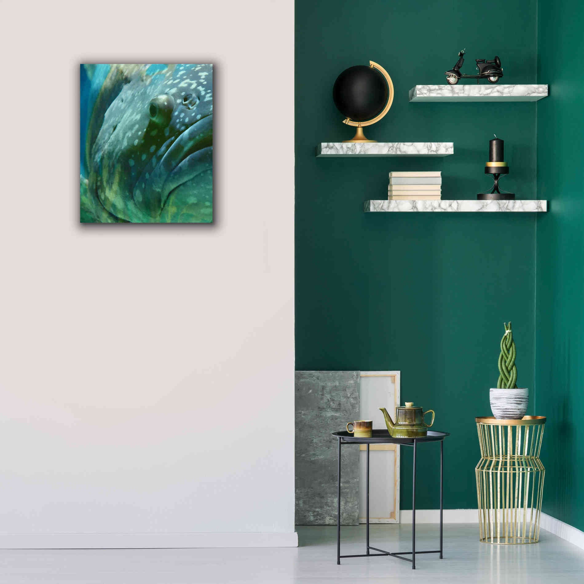 'Turquoise Splash One' by Steve Hunziker Giclee Canvas Wall Art,20 x 24