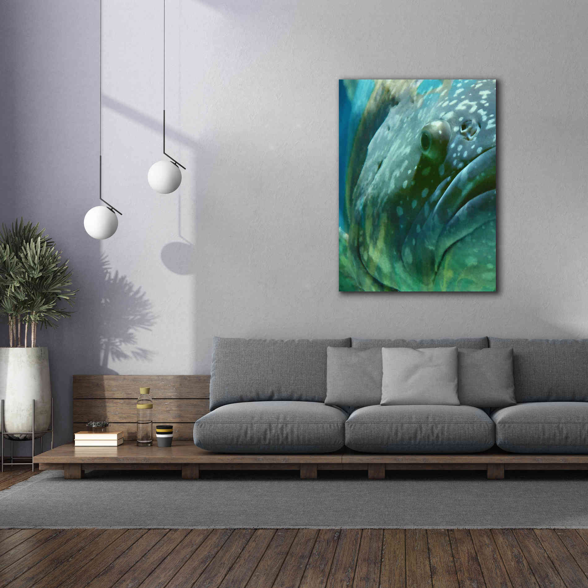 'Turquoise Splash One' by Steve Hunziker Giclee Canvas Wall Art,40 x 54