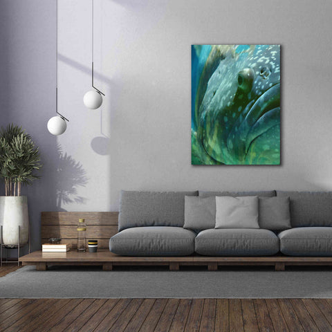 Image of 'Turquoise Splash One' by Steve Hunziker Giclee Canvas Wall Art,40 x 54