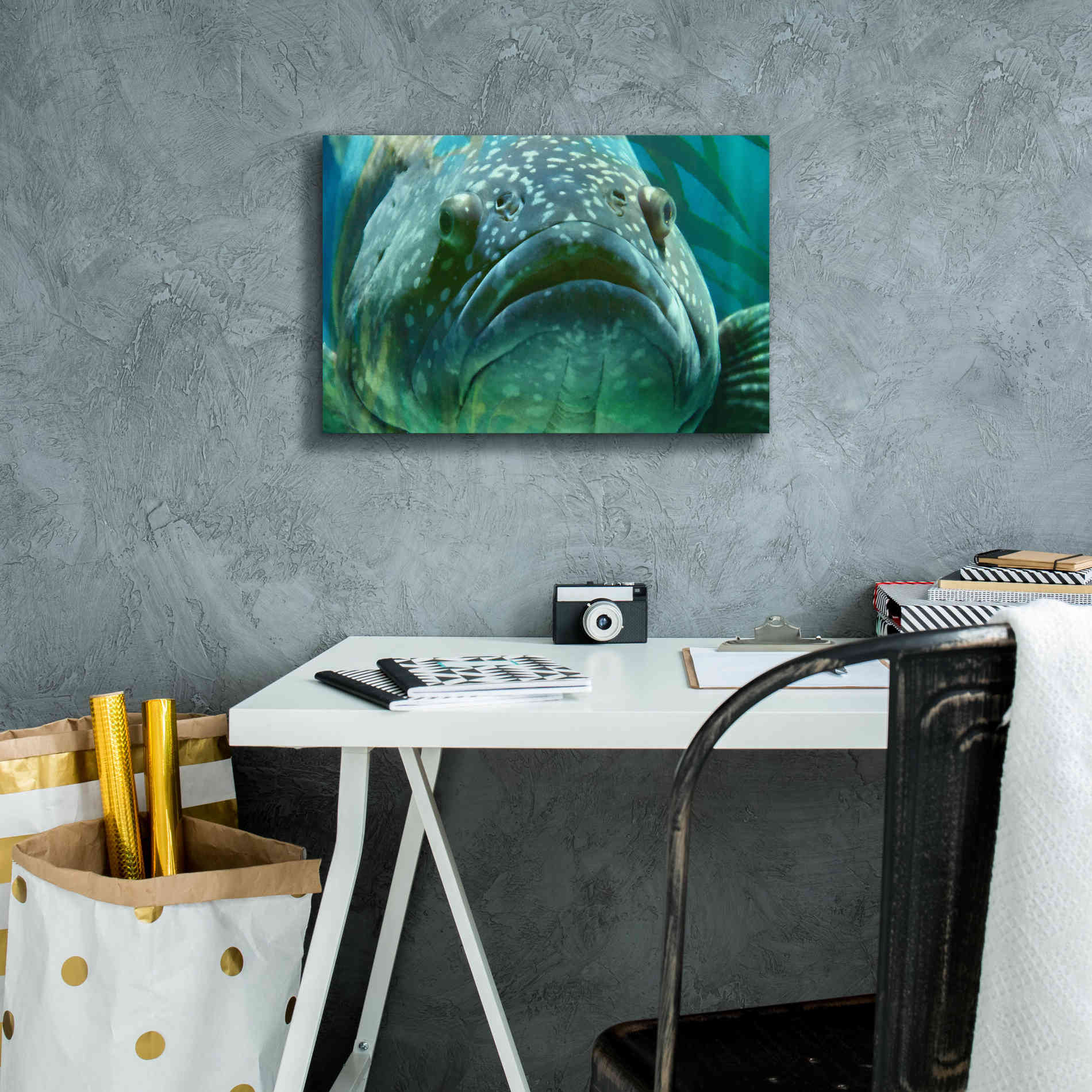 'Turquoisesplash Two' by Steve Hunziker Giclee Canvas Wall Art,18 x 12