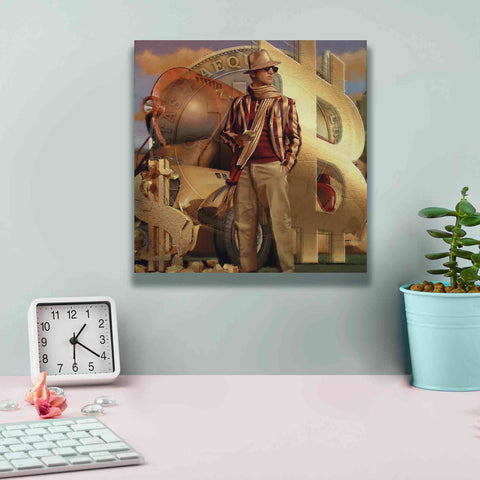 Image of 'Bitcoin Deco Eleven' by Steve Hunziker Giclee Canvas Wall Art,12 x 12