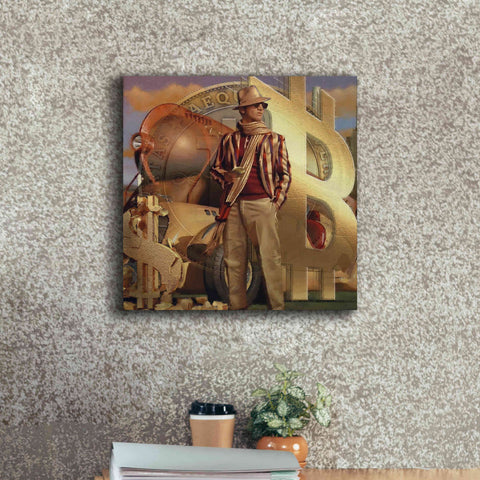 Image of 'Bitcoin Deco Eleven' by Steve Hunziker Giclee Canvas Wall Art,18 x 18
