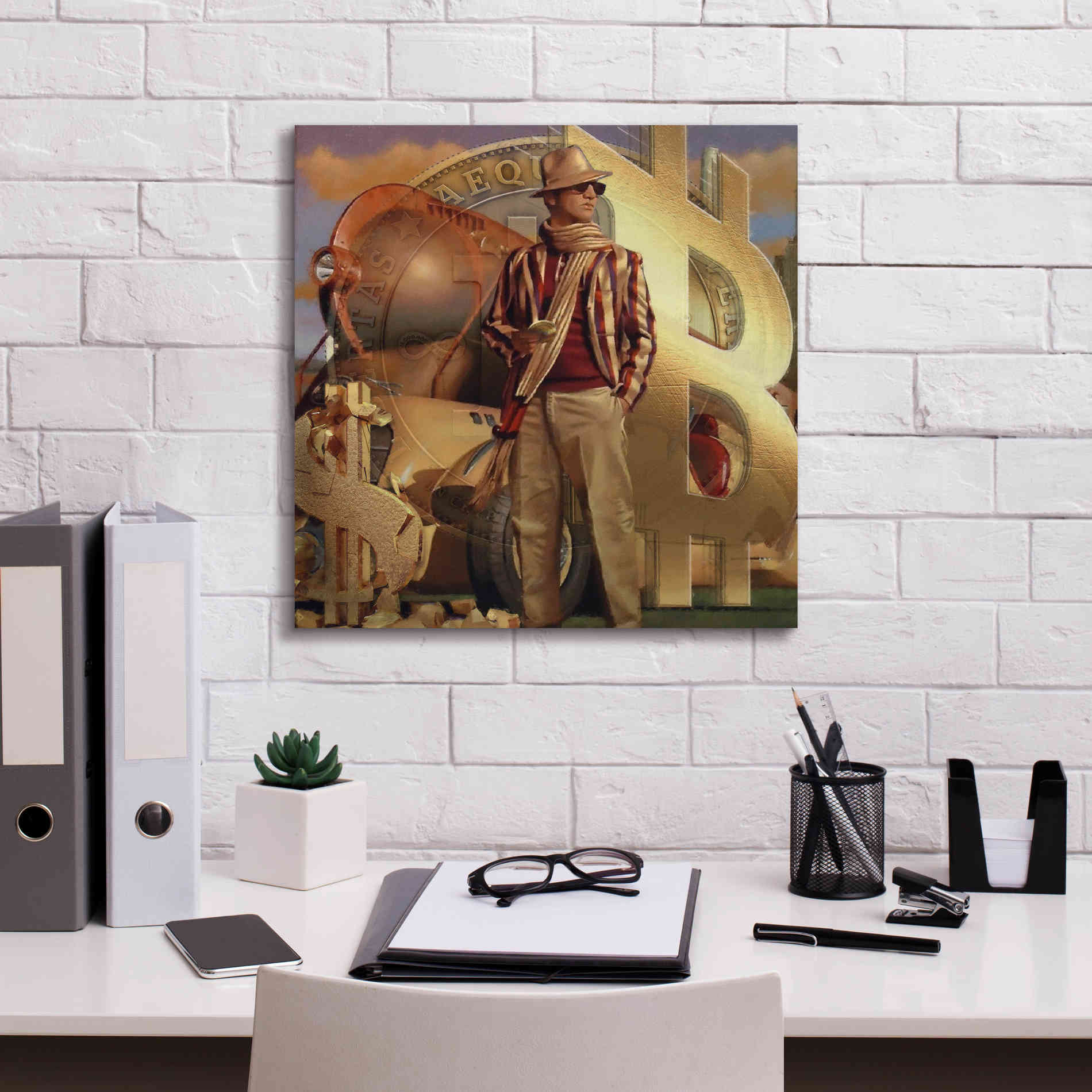 'Bitcoin Deco Eleven' by Steve Hunziker Giclee Canvas Wall Art,18 x 18