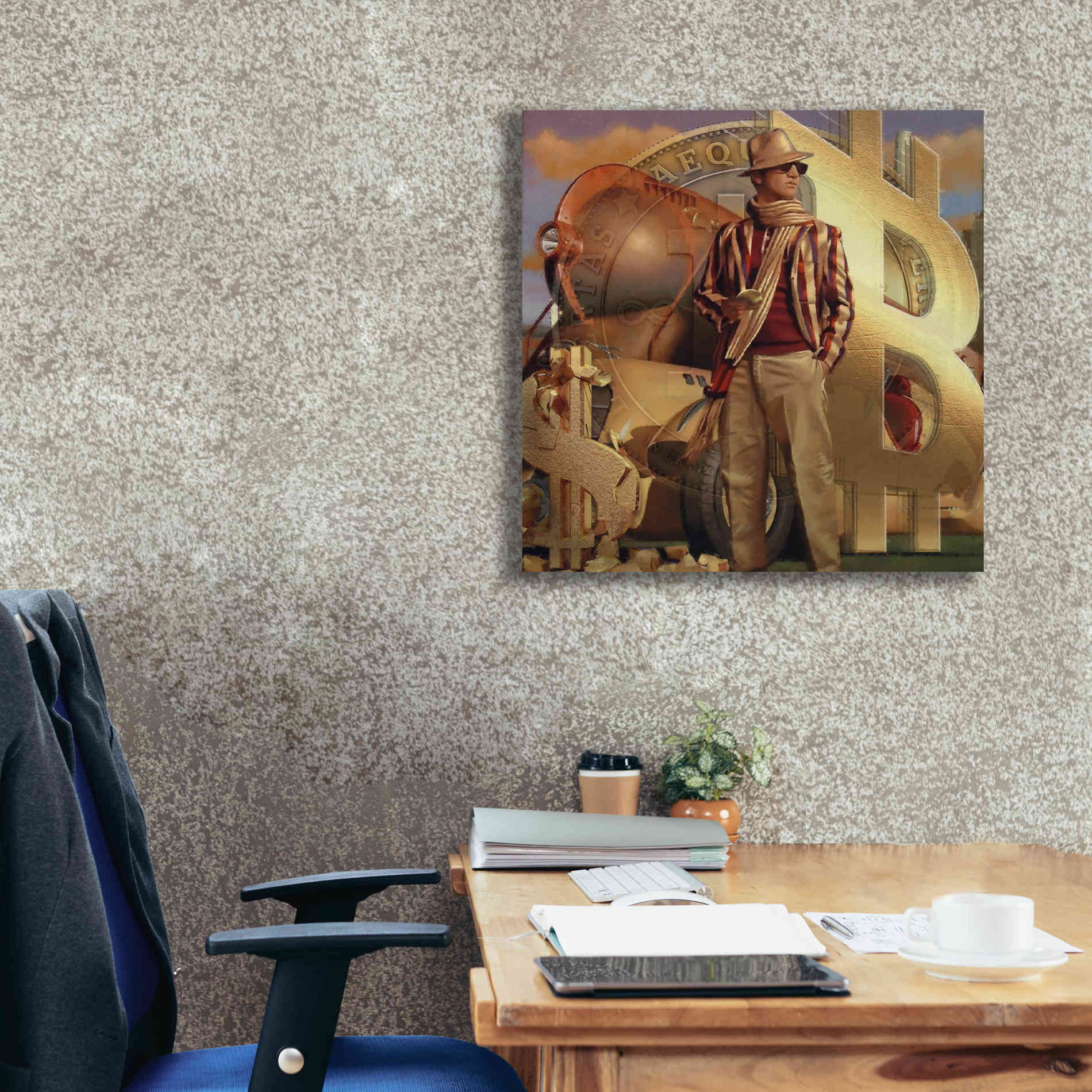 'Bitcoin Deco Eleven' by Steve Hunziker Giclee Canvas Wall Art,26 x 26