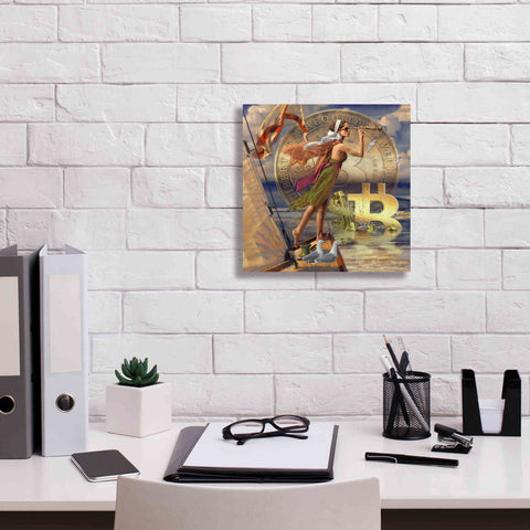 Image of 'Bitcoin Deco Ten' by Steve Hunziker Giclee Canvas Wall Art,12 x 12