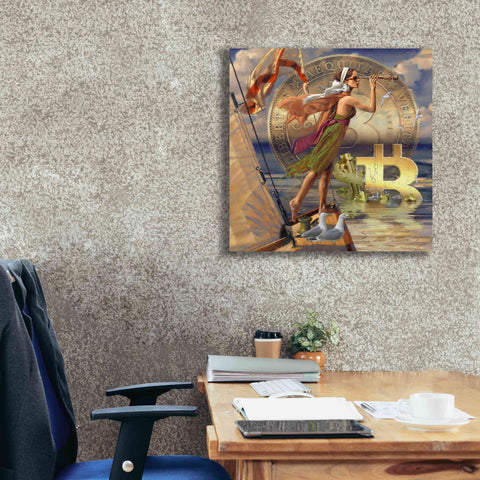 Image of 'Bitcoin Deco Ten' by Steve Hunziker Giclee Canvas Wall Art,26 x 26